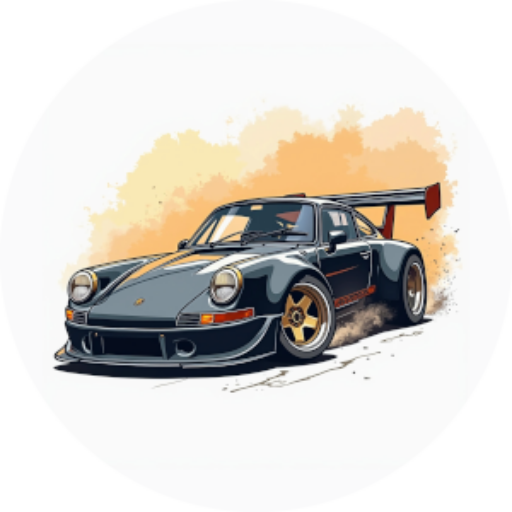 Illustration of a Porsche-style sports car